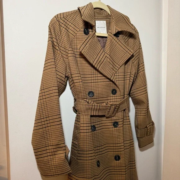 Avec Les Filles PLAID BELTED MAXI TRENCH COAT - Picture 8 of 9